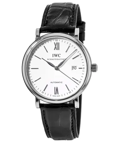 IWC Portofino Automatic Silver Dial Leather Strap Men's Watch IW356501 (arb11815)