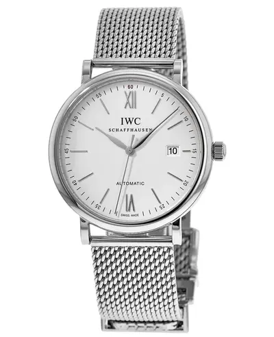 IWC Portofino Automatic Silver Dial Steel Mesh Band Men's Watch Model IW356505 (arb11817)
