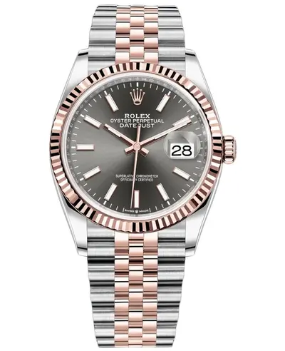 Rolex Datejust 36 m126231-0013: Women's Luxury Watch in Steel & Everose Gold with Slate Dial (arb12032)