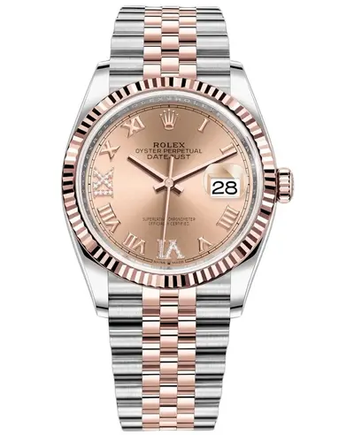 Rolex Datejust 36 Model M126231-0027 Rose Diamond Pave Roman Dial Women's Watch (pink, arb12038)