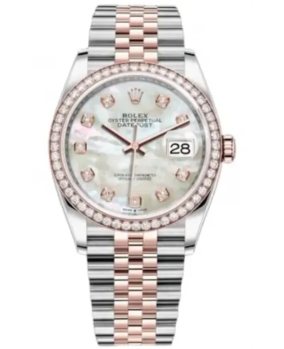 Rolex Datejust 36 Mother of Pearl Diamond Dial with Diamond Bezel - Model M126281RBR-0009 (arb12088)