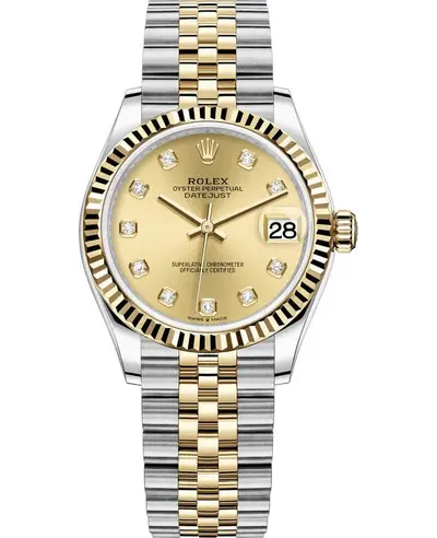 Rolex Datejust 31 Stainless Steel Yellow Gold Diamond Dial M278273-0026 Women's Watch (arb12367)
