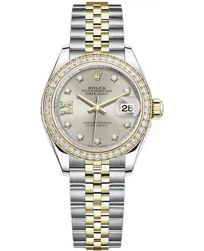 Rolex Lady Datejust 28 m279383rbr-0003 Yellow Gold, Stainless Steel Diamond Dial Women's Watch (arb12453)