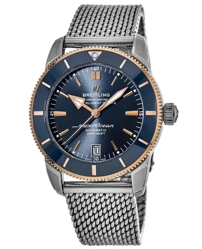 Breitling Superocean Heritage 42 Automatic Blue Dial Rose Gold Bezel Steel Men's Watch - Model: UB2010161C1A1 (blue, arb12764)