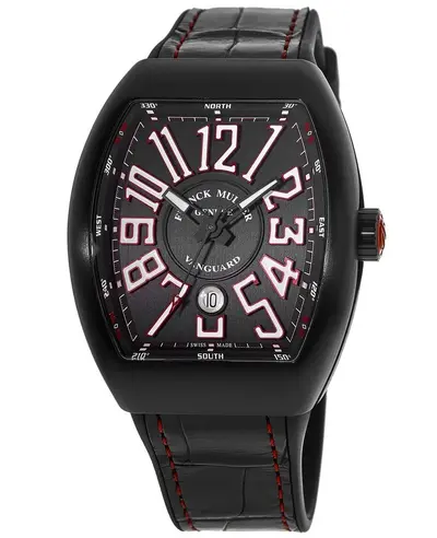 Franck Muller Vanguard Classical Automatic Titanium Black Dial Men's Watch V45SCDTNRBRER V 45 SC DT TT NR BR ER (black, arb12841)