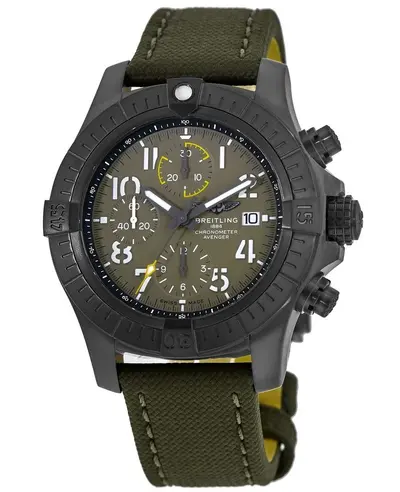 v13317101l1x2 Breitling Avenger Chronograph 45 Night Mission Green Dial Titanium Case Men's Watch (green, arb12874)