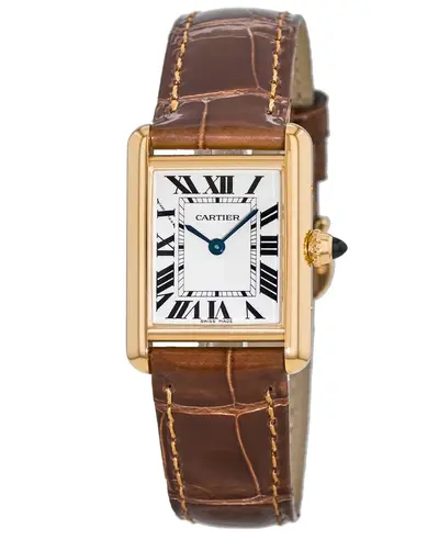 Authentic Cartier Tank Louis W1529856 Women's Yellow Gold Watch (white, arb12894)