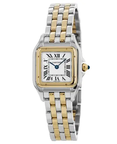 W2PN0006 Cartier Panthere de Cartier Small Yellow Gold & Stainless Steel Silver Dial Women's Watch (arb12906)
