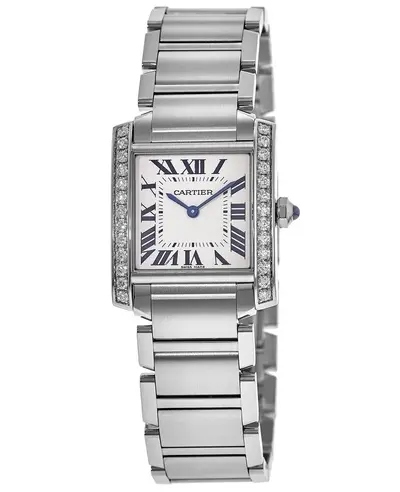 Cartier Tank Francaise Medium Diamond Stainless Steel Women's Watch w4ta0009 - Brand New Authentic (arb12939)