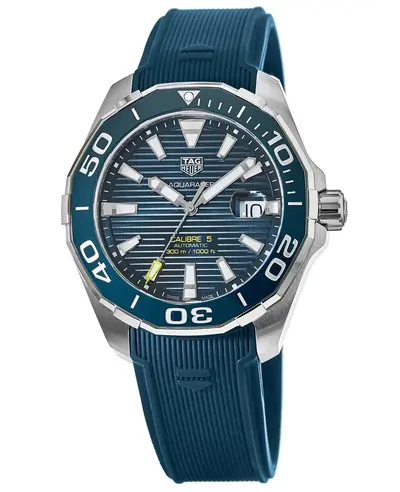 Tag Heuer Aquaracer 300M Automatic Blue Dial, Ceramic Bezel, Blue Rubber Strap Men's Watch (WAY201B.FT6150) (blue, arb22453)