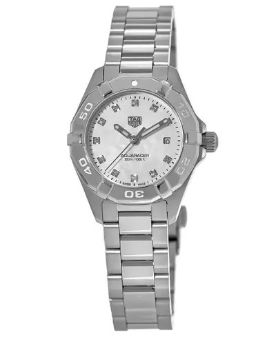 Tag Heuer Aquaracer Lady WBD1414.BA0741 - White Mother of Pearl Dial with Diamonds (arb12978)