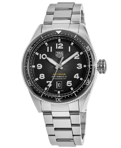 Tag Heuer Calibre 5 Autavia Chronometer Automatic WBE5114.EB0173 Black Dial Steel Men's Watch (black, arb12982)