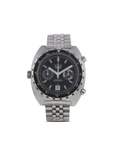 Tag Heuer 1980 Pre-Owned Autavia, 41.5mm, Stainless Steel Black Dial: Geometric Dial Shape, Baton Hour Marks 17064076 (arb22363)