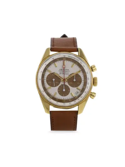 Zenith 1970 El Primero 'White Chocolate' Yellow Gold Calfskin Chronograph Ref: 17064064 (arb40)