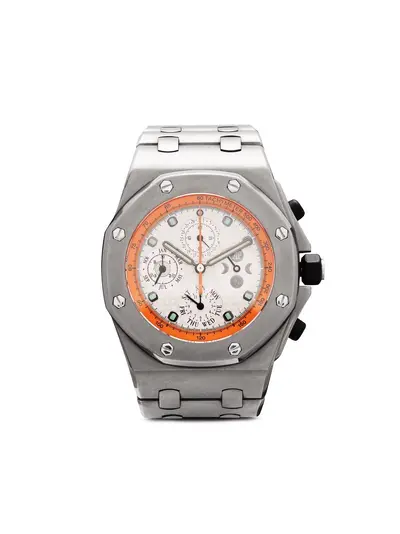 Audemars Piguet Royal Oak Offshore | Perpetual Calendar [Article No.] 17595461 Titanium Case Orange Dial Automatic Movement Adjustable Link Bracelet Deployment Clasp Chronograph with Screw-Down Crown, Two Pushers and Tachymeter (arb221)